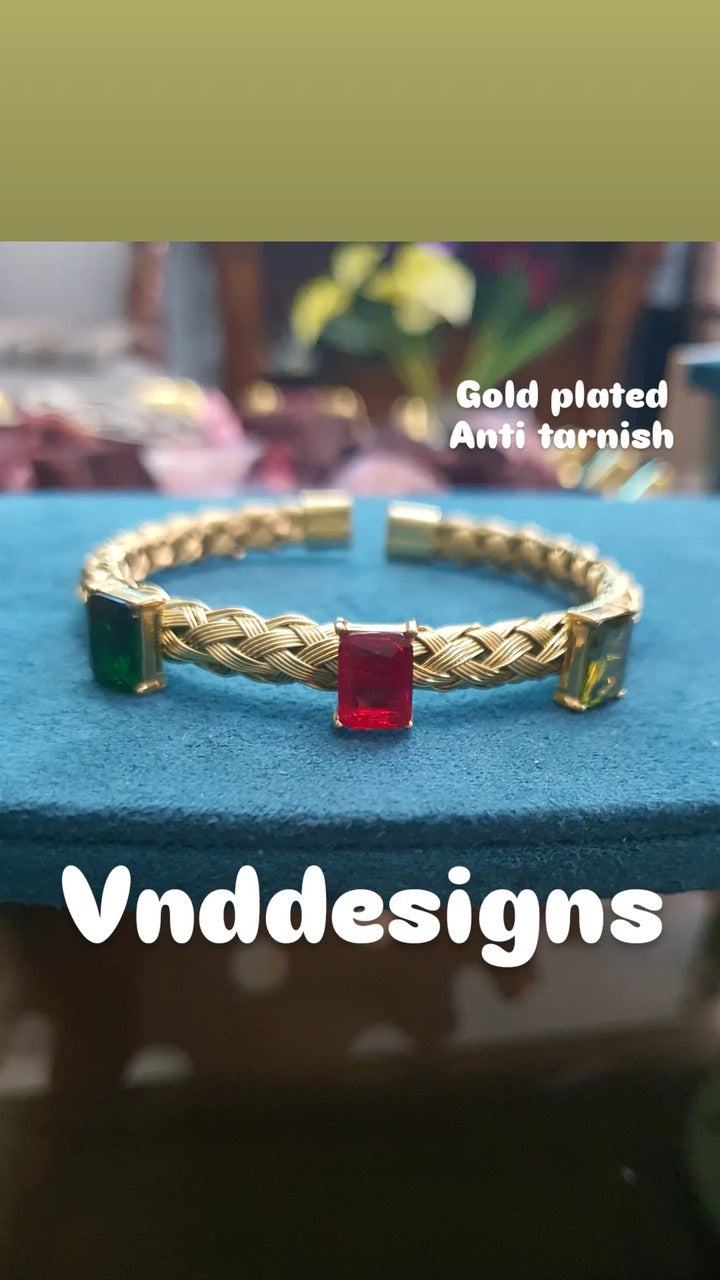 Gold Plated Bracelet with Stones