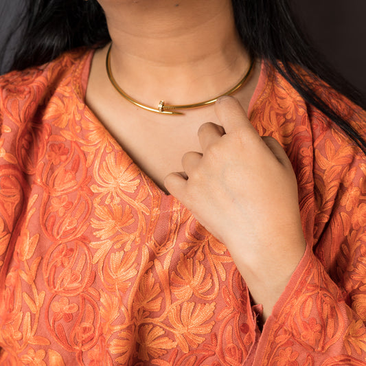 Antique Gold Tone Design Choker