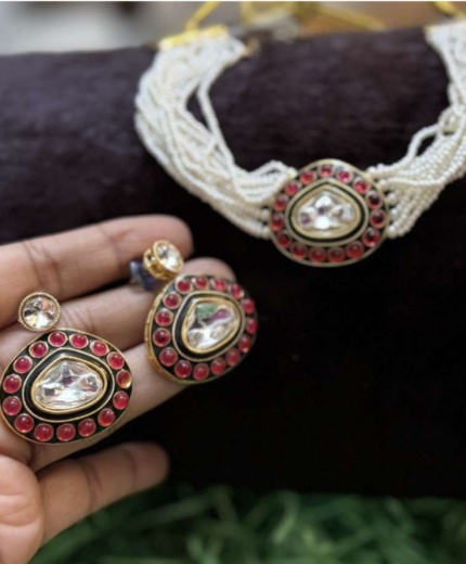 Ruby Pearl Choker Set