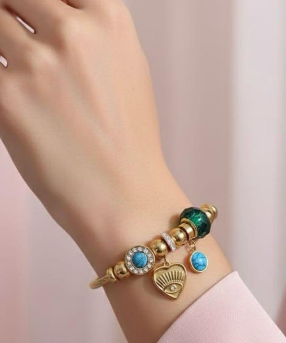 Golden charm bracelet