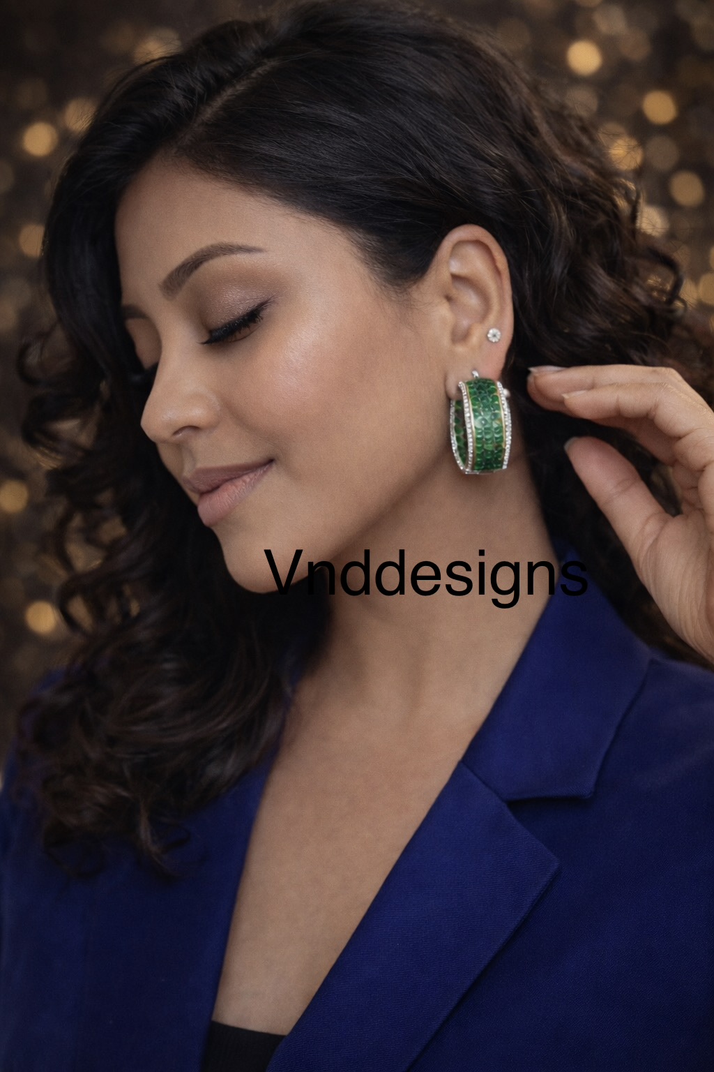 Emerald Glow Hoop Earrings