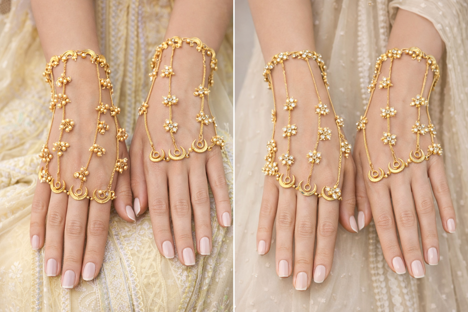 Pearl Drape Hand Harness Bracelet - Image 2