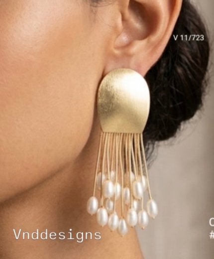 Pearl Cascade Statement Earrings