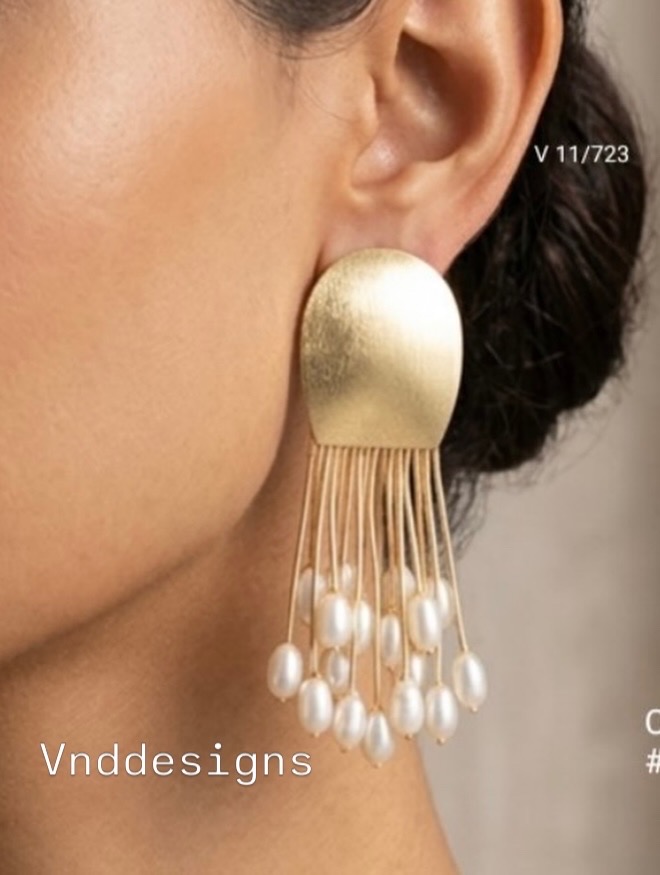 Pearl Cascade Statement Earrings