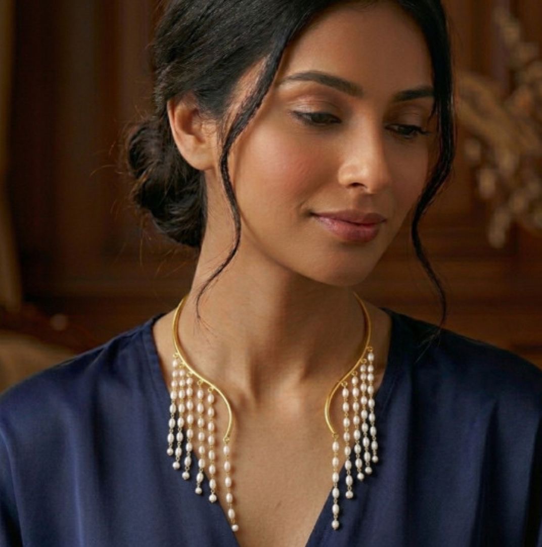 Pearl Drape Collar Necklace