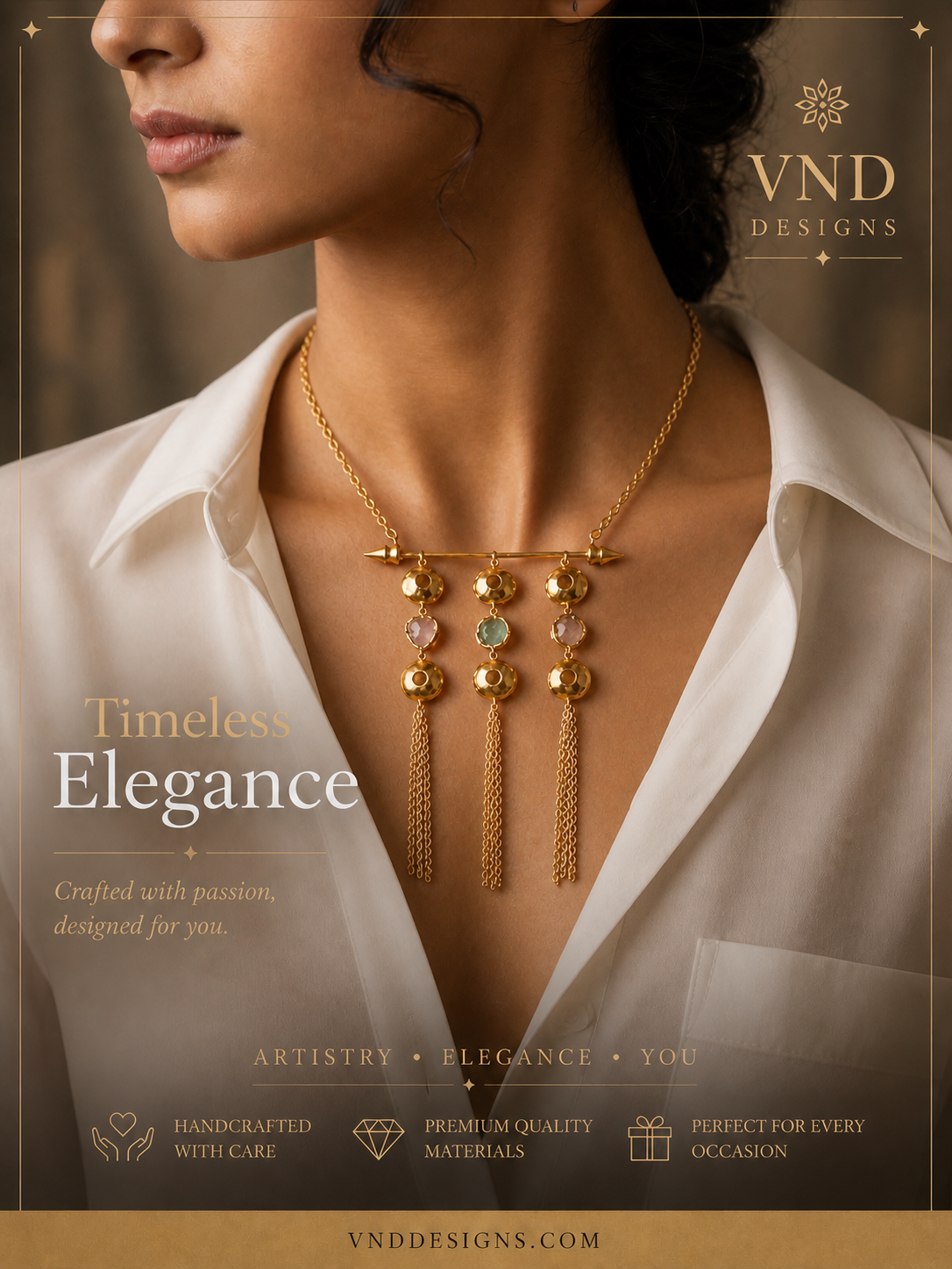 Auric Cascade Statement Necklace