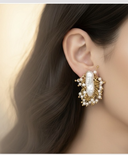 Pearl Bloom Statement Studs