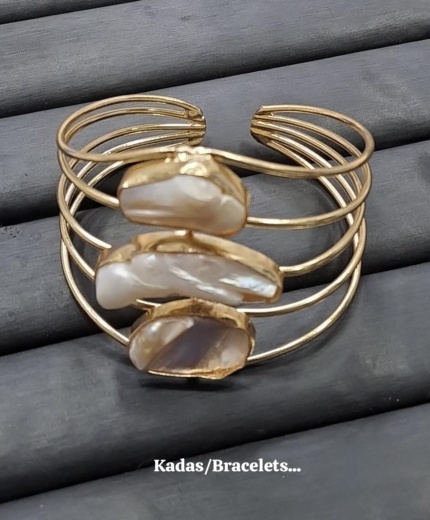 Pearl Cascade Cuff Bracelet