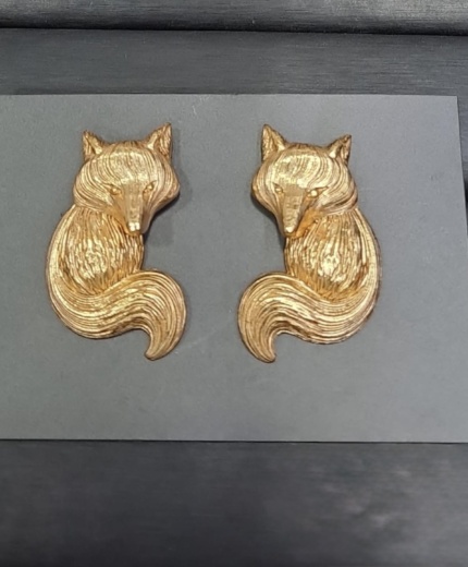 Golden Fox Art Earrings