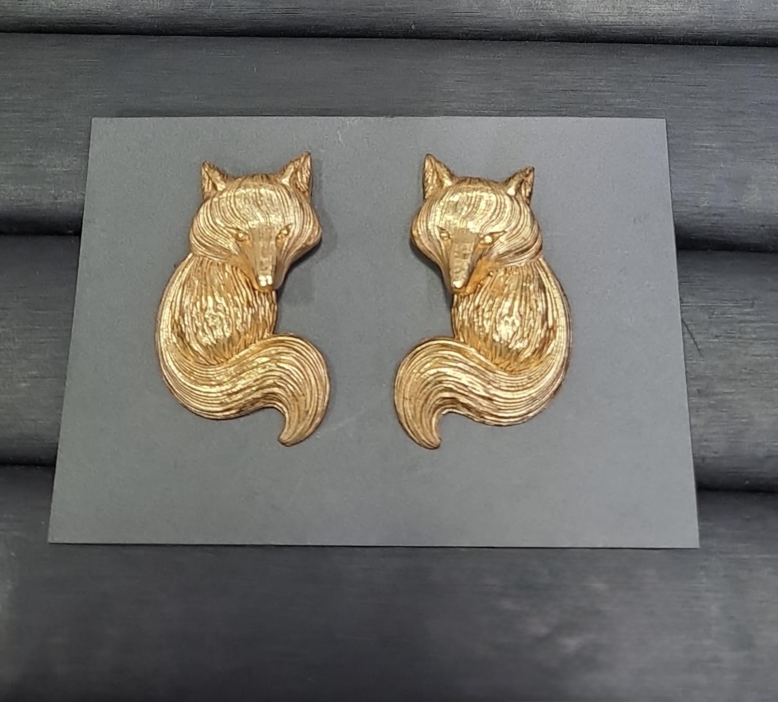 Golden Fox Art Earrings
