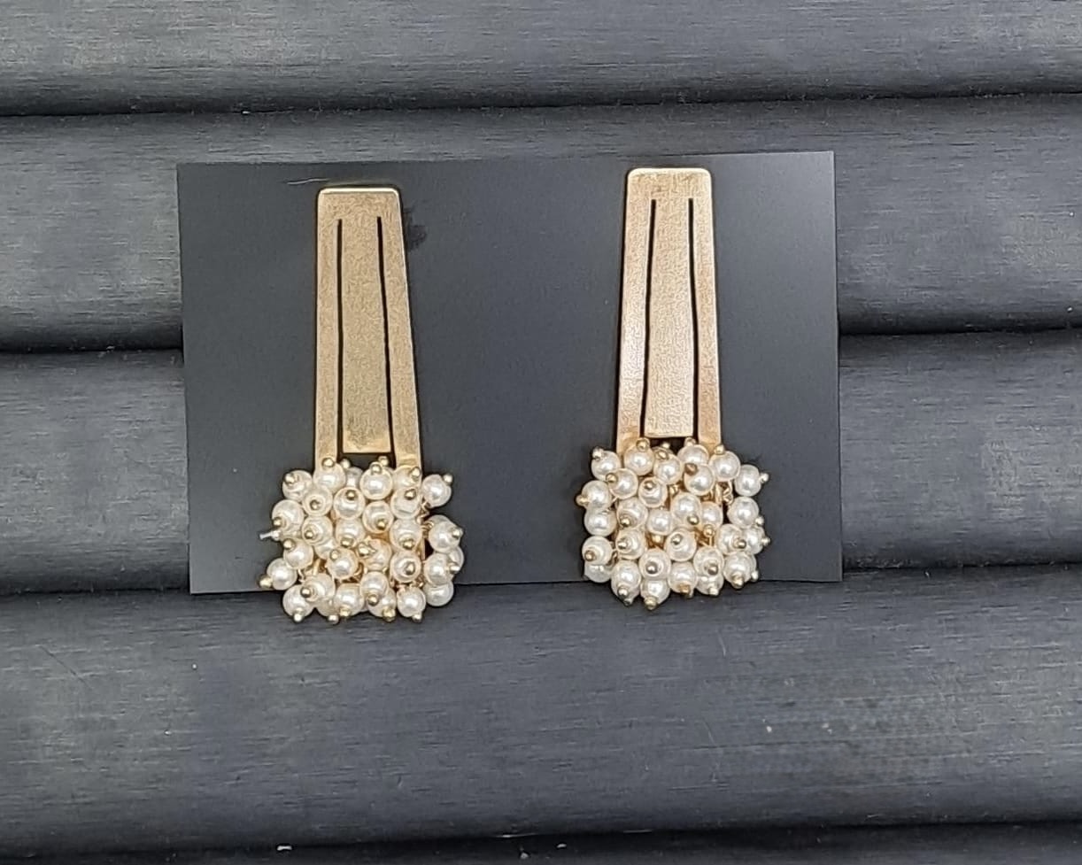 Pearl Muse Geometric Earrings