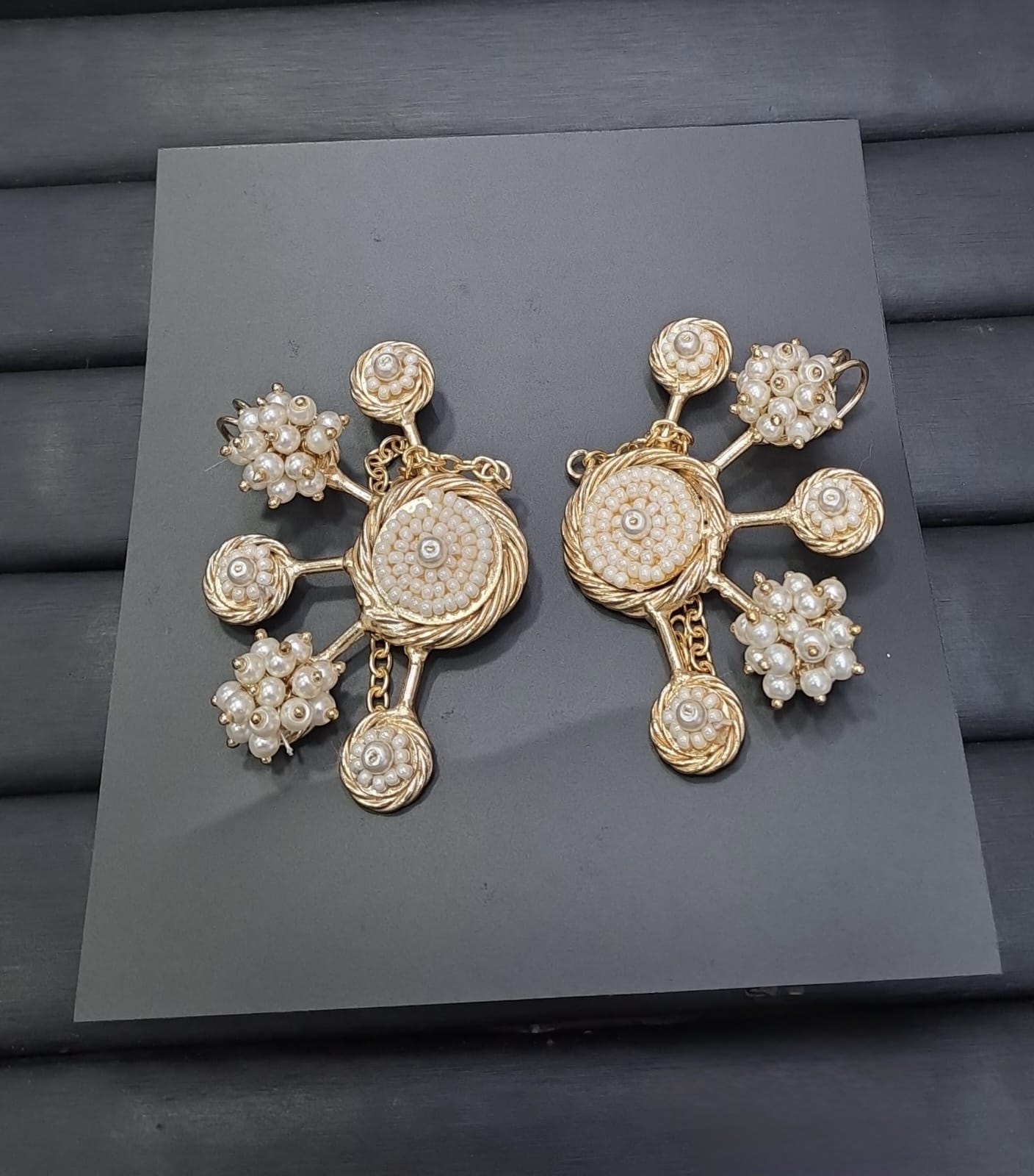 Celestial Pearl Art Earrings