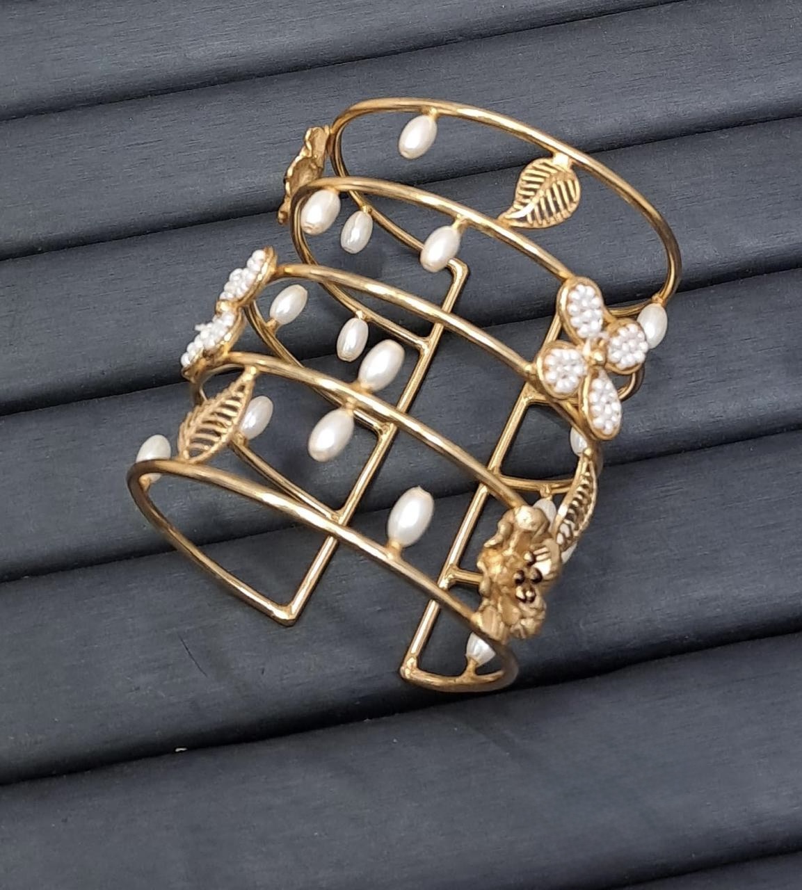 Enchanted Pearl Garden Cuff Bracelet