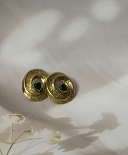 Emerald Orbit Studs