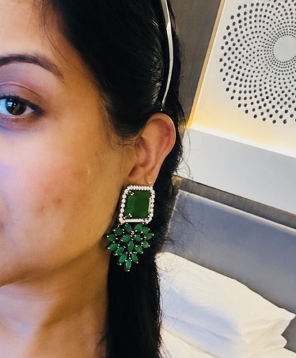 Emerald Bloom Statement Studs