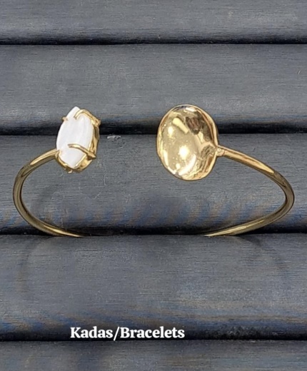 Moonstone Glow Open Cuff Bracelet