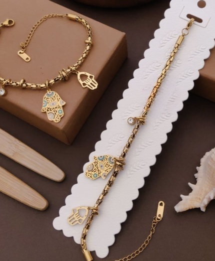 Hamsa Hand Charm Bracelet